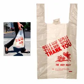1480 Ct Thank You Retail Plastic Shopping Grocery Bag T-Shirt Handle Supermarket