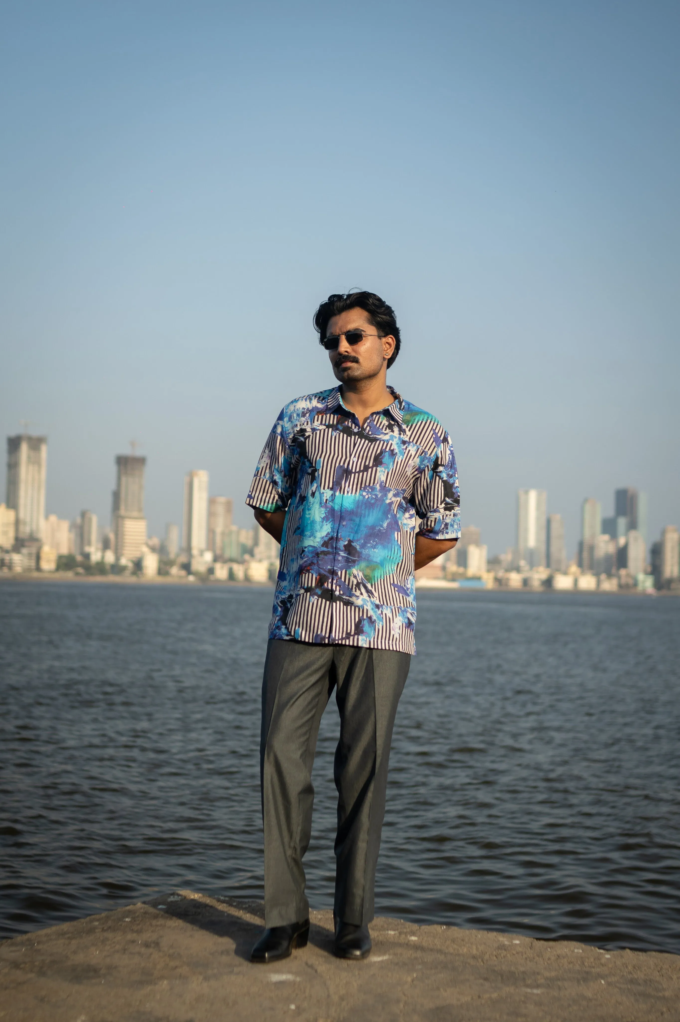 Electric Tide Pure Satin Linen Short Sleeve Shirt
