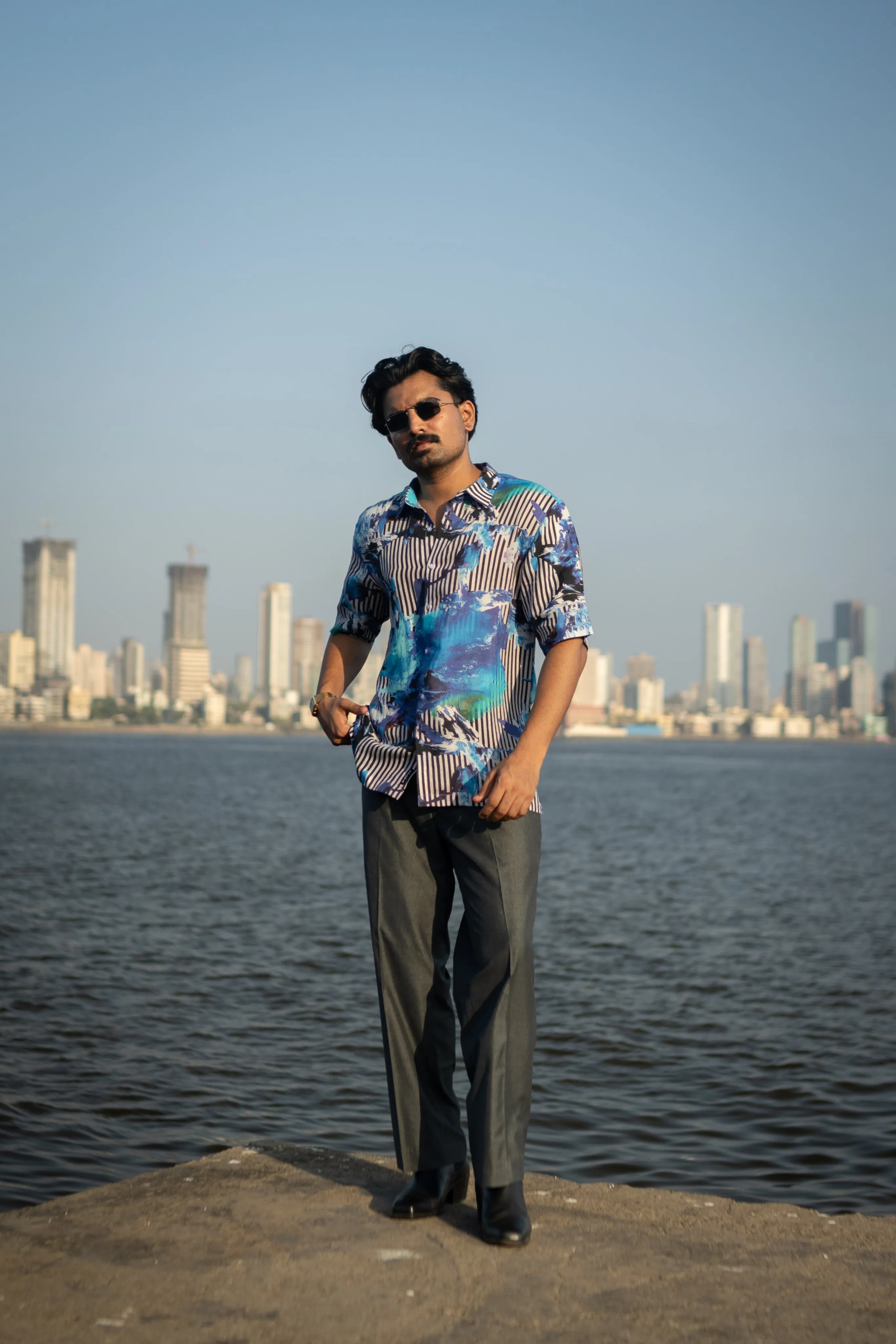 Electric Tide Pure Satin Linen Short Sleeve Shirt
