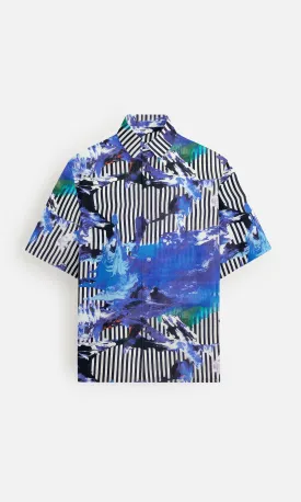Electric Tide Pure Satin Linen Short Sleeve Shirt