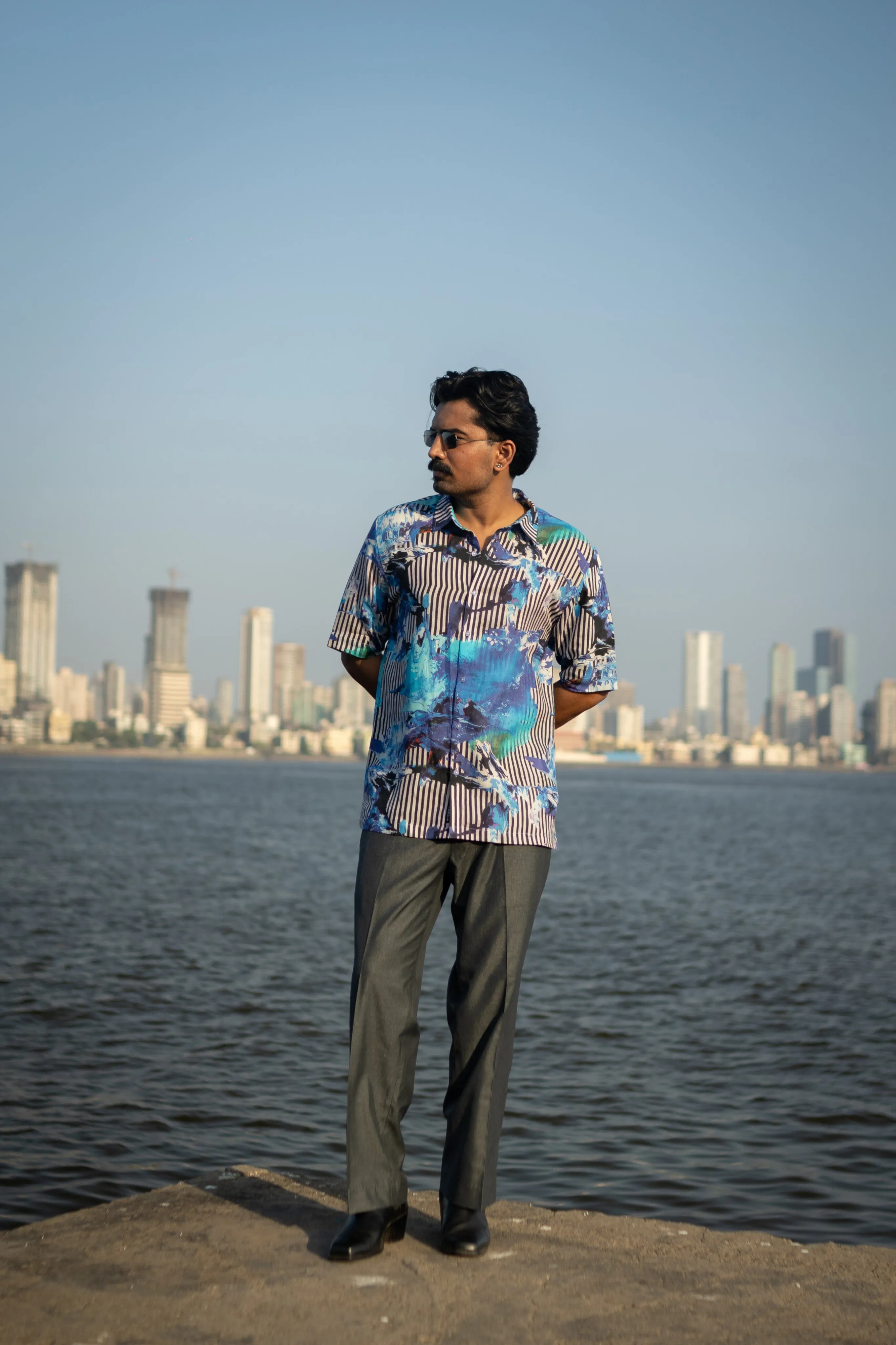 Electric Tide Pure Satin Linen Short Sleeve Shirt