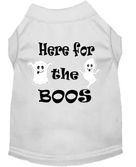 Here For The Boos Screen Print Dog Shirt White Xxxl (20)