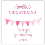 Personalised Christening Party Stickers Bunting