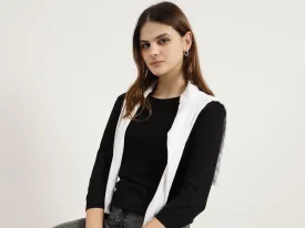 Regular Fit Round Neck Solid Tops