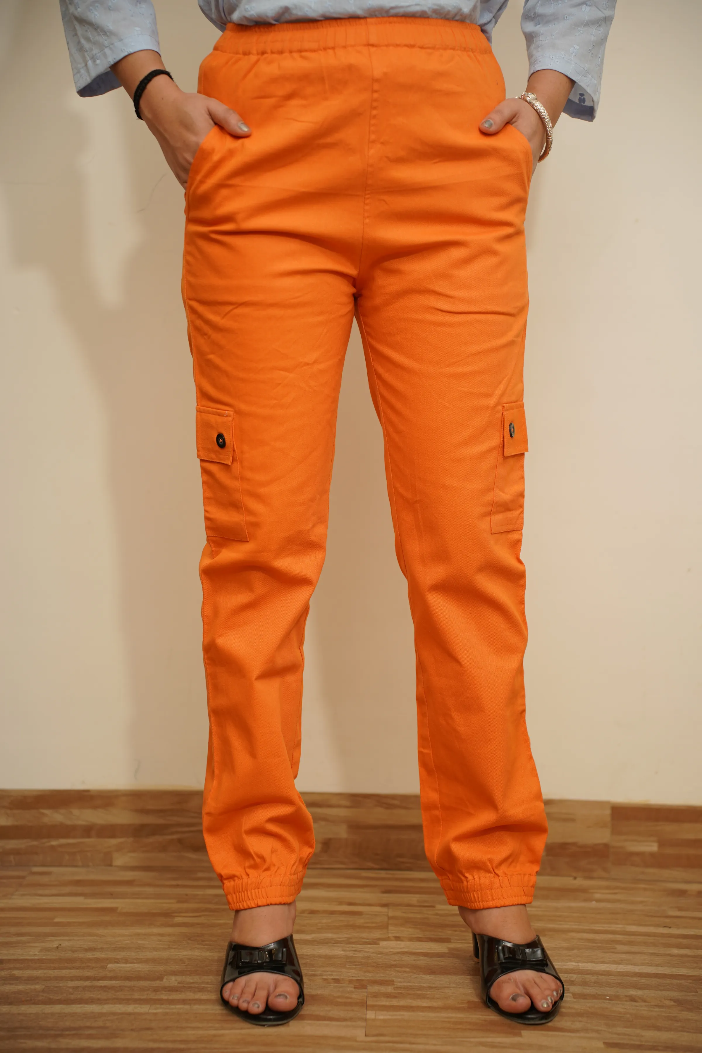 Sunset Glow Cotton Cargo Pants