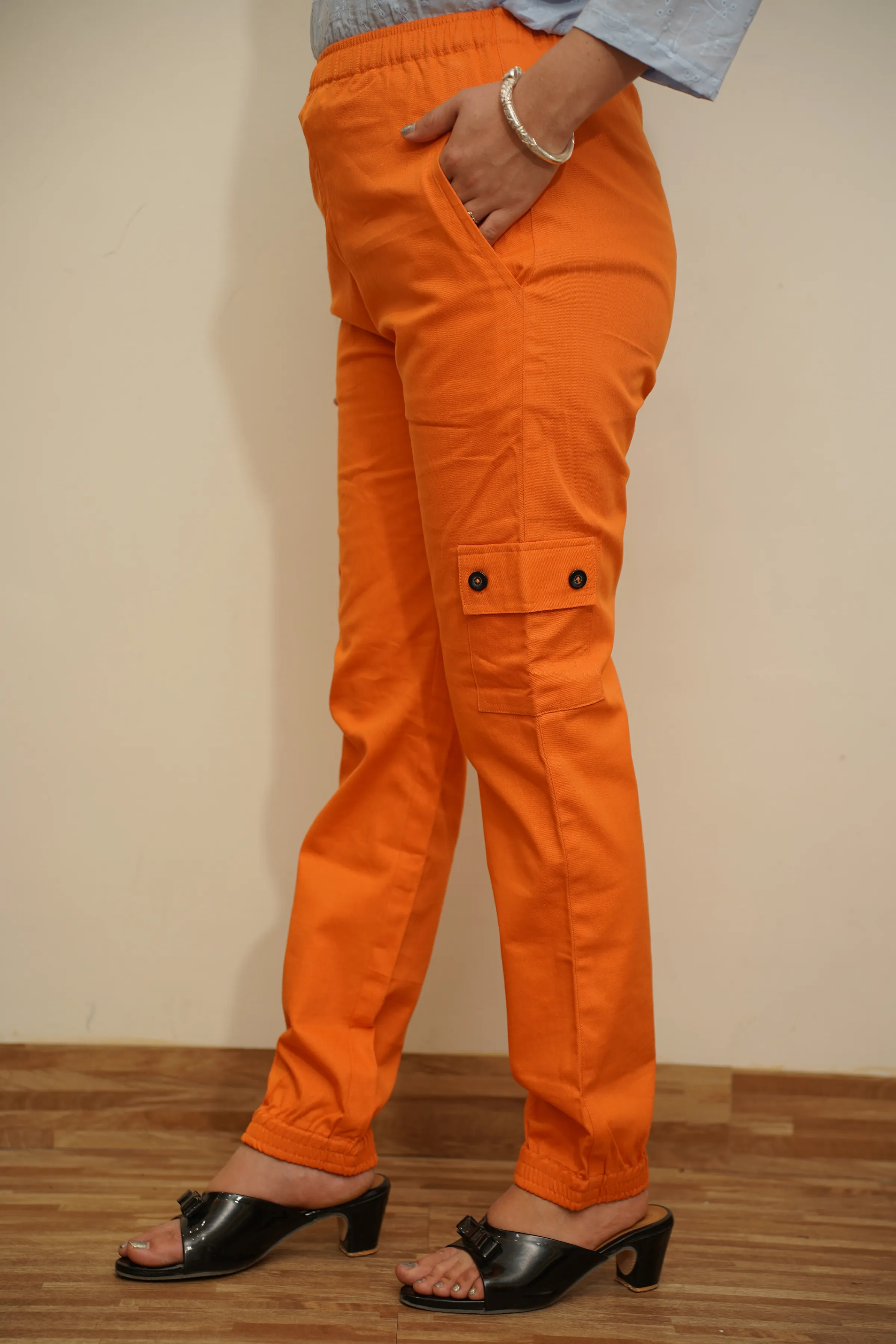 Sunset Glow Cotton Cargo Pants