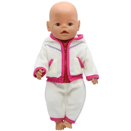 Tiger Jackets and Pants Suit Dress Doll Clothes fit 43cm Baby Born Zapf Doll Clothes and 17inch Doll Accessories Handmade 186