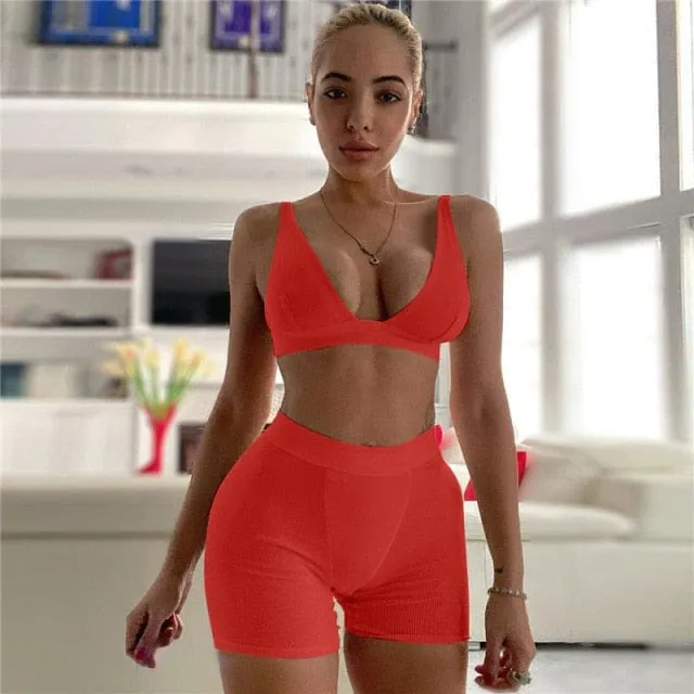 Tummy Control Yoga Shorts Gym Suit