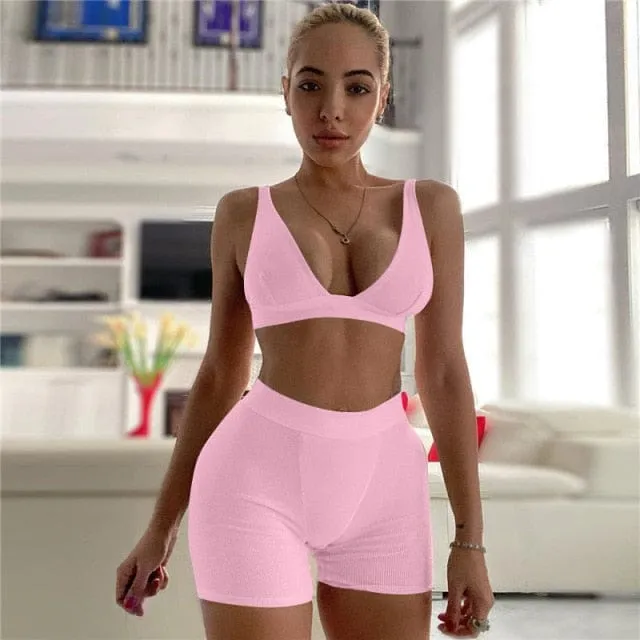 Tummy Control Yoga Shorts Gym Suit