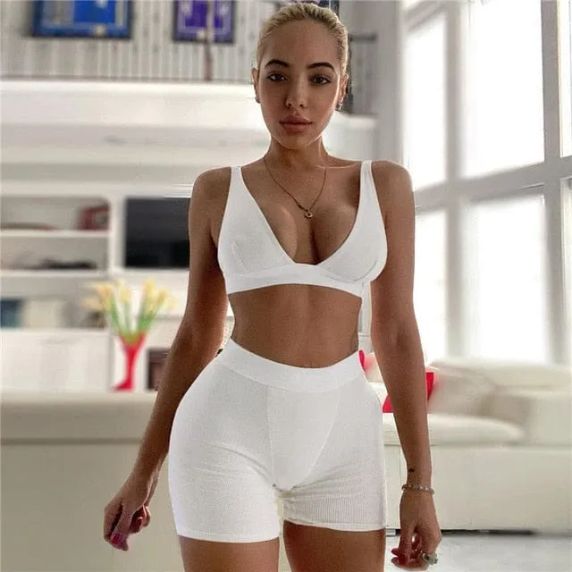 Tummy Control Yoga Shorts Gym Suit