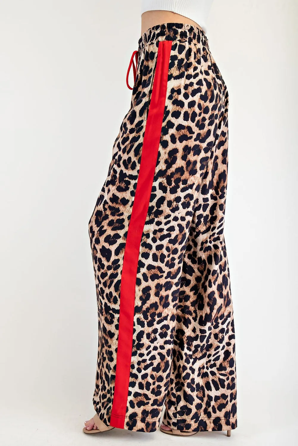 Women's Leopard printed stripe pants