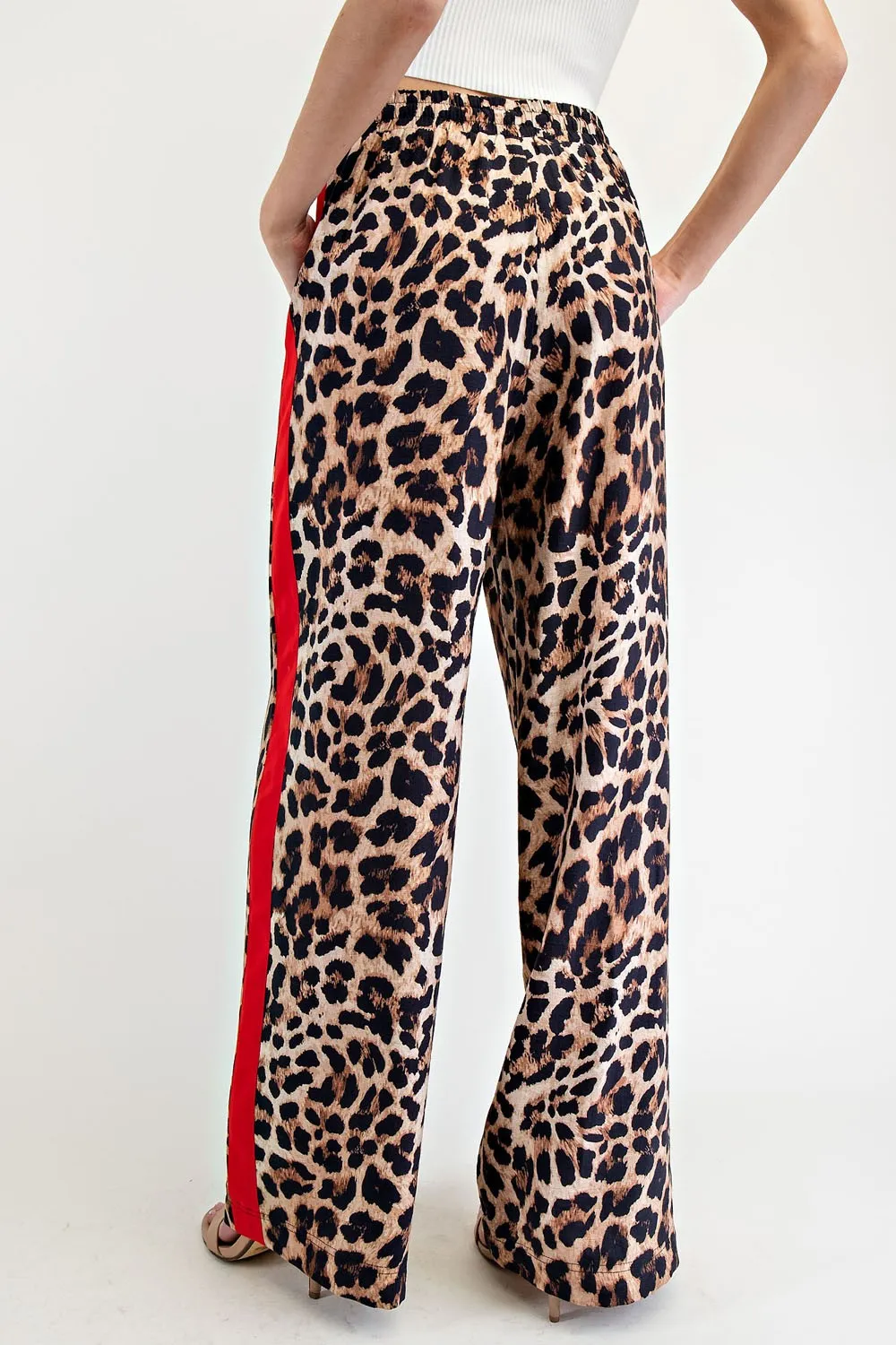 Women's Leopard printed stripe pants